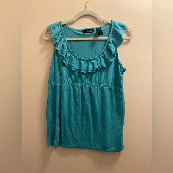 Turquoise Ruffle Tank - Picture 1 of 4
